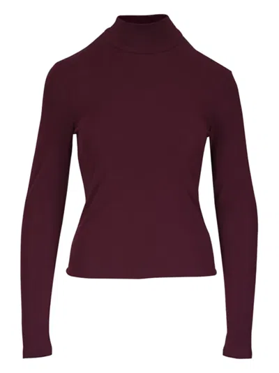 Kz_k Studio Mock Neck Long-sleeve Top In Red