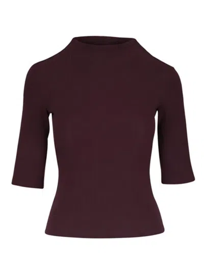 Kz_k Studio Ribbed Crew-neck T-shirt In Brown