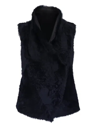 Kz_k Studio Shawl-collar Gilet In Blue