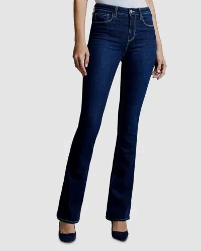 Pre-owned L Agence $256 L'agence Women's Blue High-rise Sleek Baby Boot Jeans Pants Size 32