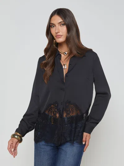 L Agence Adalee Lace Blouse In Black