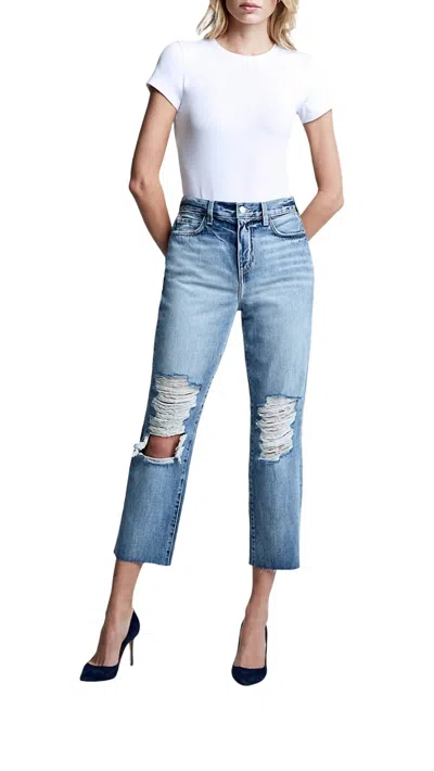 L Agence L'agence Adele High-rise Crop Stove Pipe Jean Fallbrook Jean In Multi