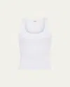 L'agence Adira Scoop-neck Tank Top In White