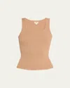 L Agence Adira Scoopneck Tank Top In Cappuccino In Nude