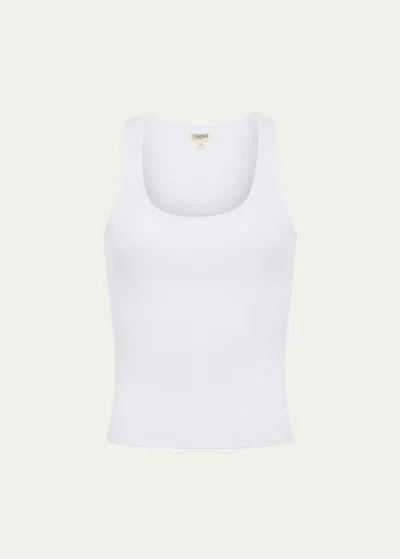 L Agence Adira Scoop-neck Tank Top In White