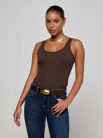 L Agence Adira Scoop Nk Tank In Brown