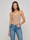 L Agence Adira Scoopneck Tank Top In Cappuccino In Multi