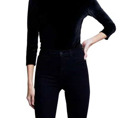 L Agence Aida Turtleneck Bodysuit In Black