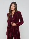 L'agence Aimee Velvet Blazer In Dark Port Velvet