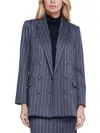 L Agence Aimee Womens Pinstripe Suit Separate Double-breasted Blazer In Blue