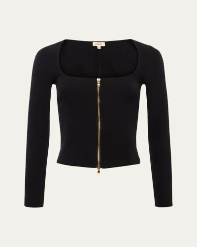 L AGENCE AINSLEE ZIP-FRONT TOP
