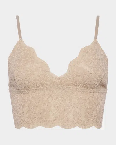 L Agence Aislin Lace Bralette Top In Doeskin
