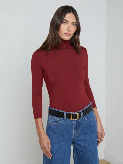 L Agence Aja Turtleneck In Syrah