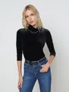 L Agence Aja Tortoiseshell Print Jersey Turtleneck Top In Black