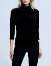 L Agence Aja Tortoiseshell Print Jersey Turtleneck Top In Black