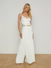 L Agence Aki Skirt-front Pant In Ivory