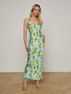 L Agence Akiya Satin Maxi Dress In Multi