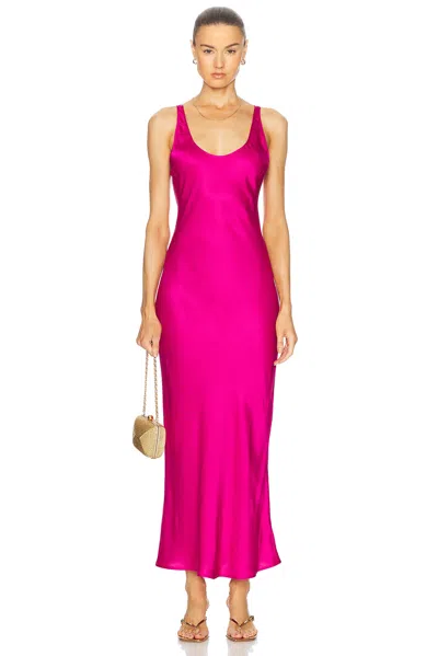 L Agence Akiya Dress In Light Ruby