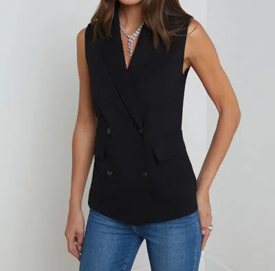 L Agence Aldora Double Breasted Vest Black
