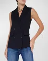 L Agence Aldora Double Breasted Vest Black In Black