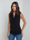 L Agence Aldora Double Breasted Vest Black In Black
