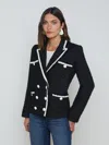 L Agence Alectra Tweed Jacket In Black/white