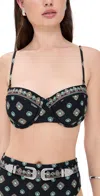 L'agence Alexandra Southwestern Structured Bra Bikini Top Black
