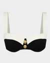 L Agence Alexandria Colorblock Chic Bikini Top In Black