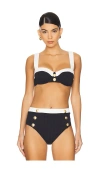 L'agence Alexandria Colorblock Chic Bikini Top In Black