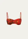 L'agence Alexandria Jungle Structured Bikini Top In Scarlet