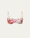 L Agence Alexandria Soft Cloud Floral Bikini Top In Multi
