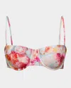 L Agence Alexandria Soft Cloud Floral Bikini Top In Multi