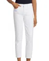 Shop L Agence Alexia Crop Denim Jeans In Blanc In White