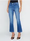 L Agence Kendra Cropped Distressed High-rise Flared Jeans In Multi