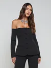 L Agence Alice Blazer Top In Black