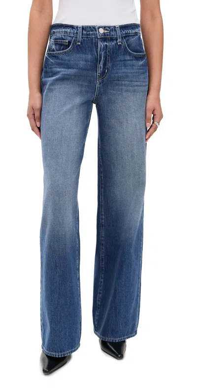 L AGENCE ALICENT HIGH RISE SNEAKER WIDE LEG JEANS BRENTWOOD