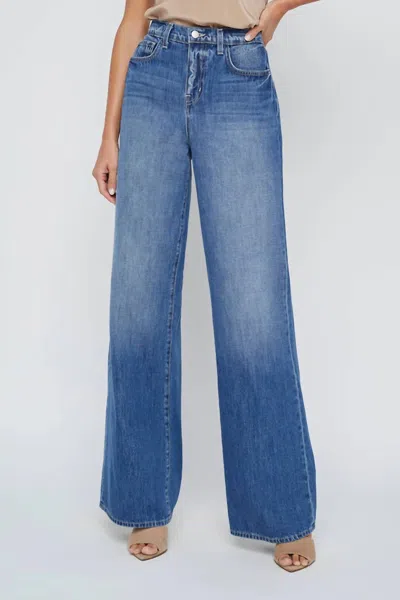 L Agence Alicent High Rise Sneaker Wideleg Jeans In Brentwood In Bordello