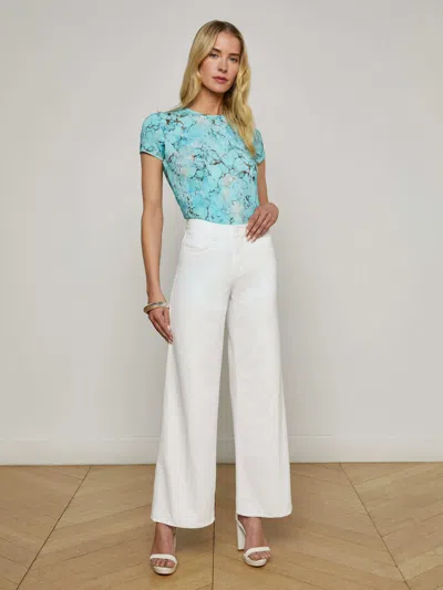 L Agence Alicent Wide-leg Jean In Blue