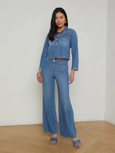 L Agence Alicent Wide-leg Jean In Stokes