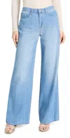 L Agence Alicent High Rise Sneaker Wide Leg Jeans In Havana In Havana