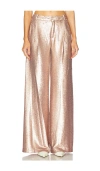 L Agence Allanah Sequin Trouser In Metallic Bronze