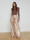 L Agence Allanah Sequin Trouser In Beige Sequin