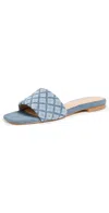 L Agence Aloise Denim Slide Sandal In Lt Blue