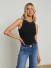 L Agence Amia Tank Bodysuit In Black