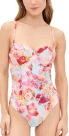 L Agence Amie Soft Cloud Underwire Bandeau One Piece Multi In Multi