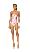 L Agence Amie Soft Cloud Underwire Bandeau One Piece Swimsuit In Multi