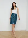 L'agence Amira Pencil Skirt In Dark Teal