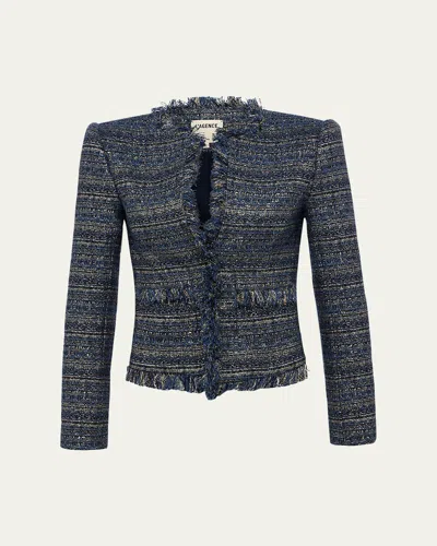 L AGENCE ANGELINA METALLIC TWEED JACKET