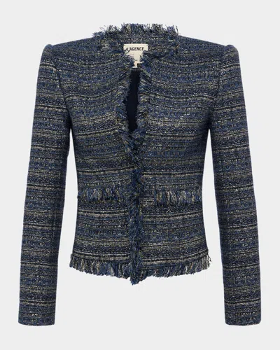 L AGENCE ANGELINA METALLIC TWEED JACKET