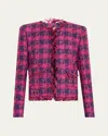 L Agence Angelina Tweed Jacket In Midnighta